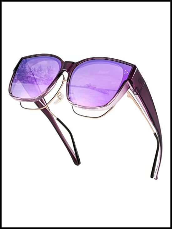 Polarized Fit Over Sunglasses XXL Oversized Square UV400 TR90 Frame Driving